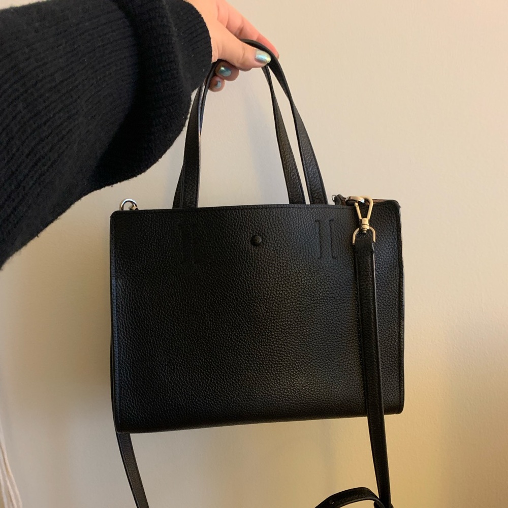 Kate Spade Sam medium satchel in black pebbled leather - Picture 2 of 4